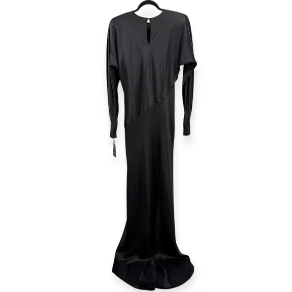 NWT Valentino Garavani Black Silk Satin Gown Le Noir Fall 24 $11,500 - Size US 8 - Picture 11 of 16